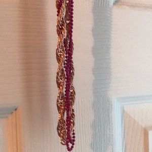 Rose gold braided necklace